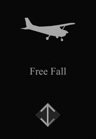 black book cover with image of propeller plane the title Free Fall and author CJC