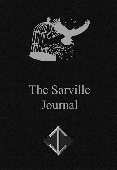 black book cover with image of bird breaking out of cage the title The Sarville Journal and author CJC