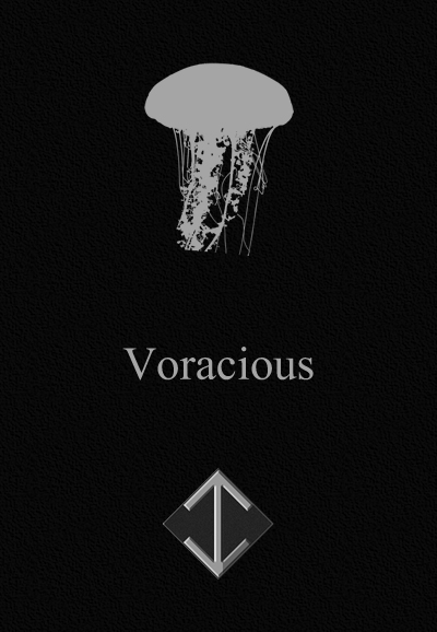 black book cover with image of jellyfish the title Voracious and author CJC